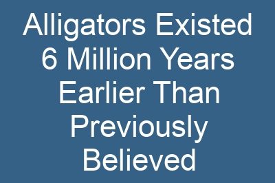 Alligators Existed 6 Million Years Earlier Than Previously Believed