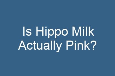 Is Hippo Milk Actually Pink?